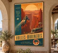 Mars - Valles Marineris - Vintage Tourism Travel Poster