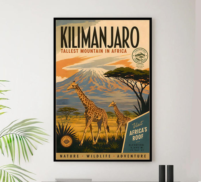 Tanzania - Kilimanjaro 2 - Vintage Tourism Travel Poster