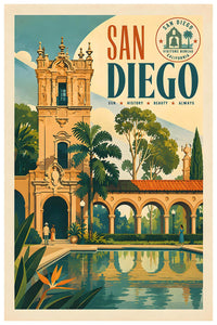 United States - San Diego - Vintage Tourism Travel Poster
