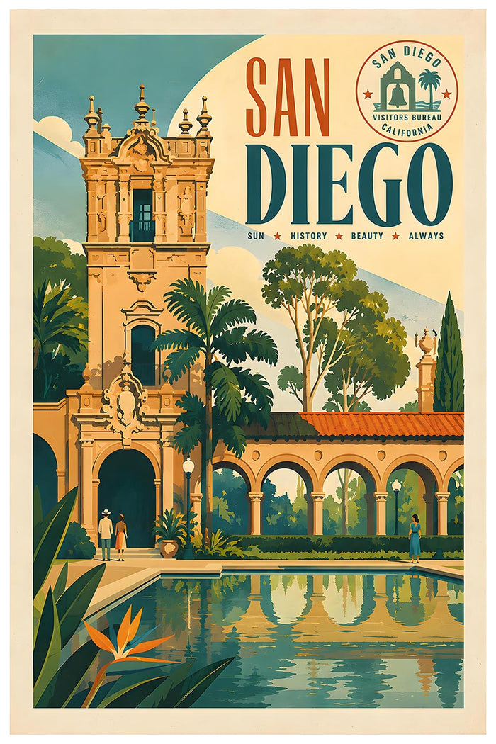 United States - San Diego - Vintage Tourism Travel Poster