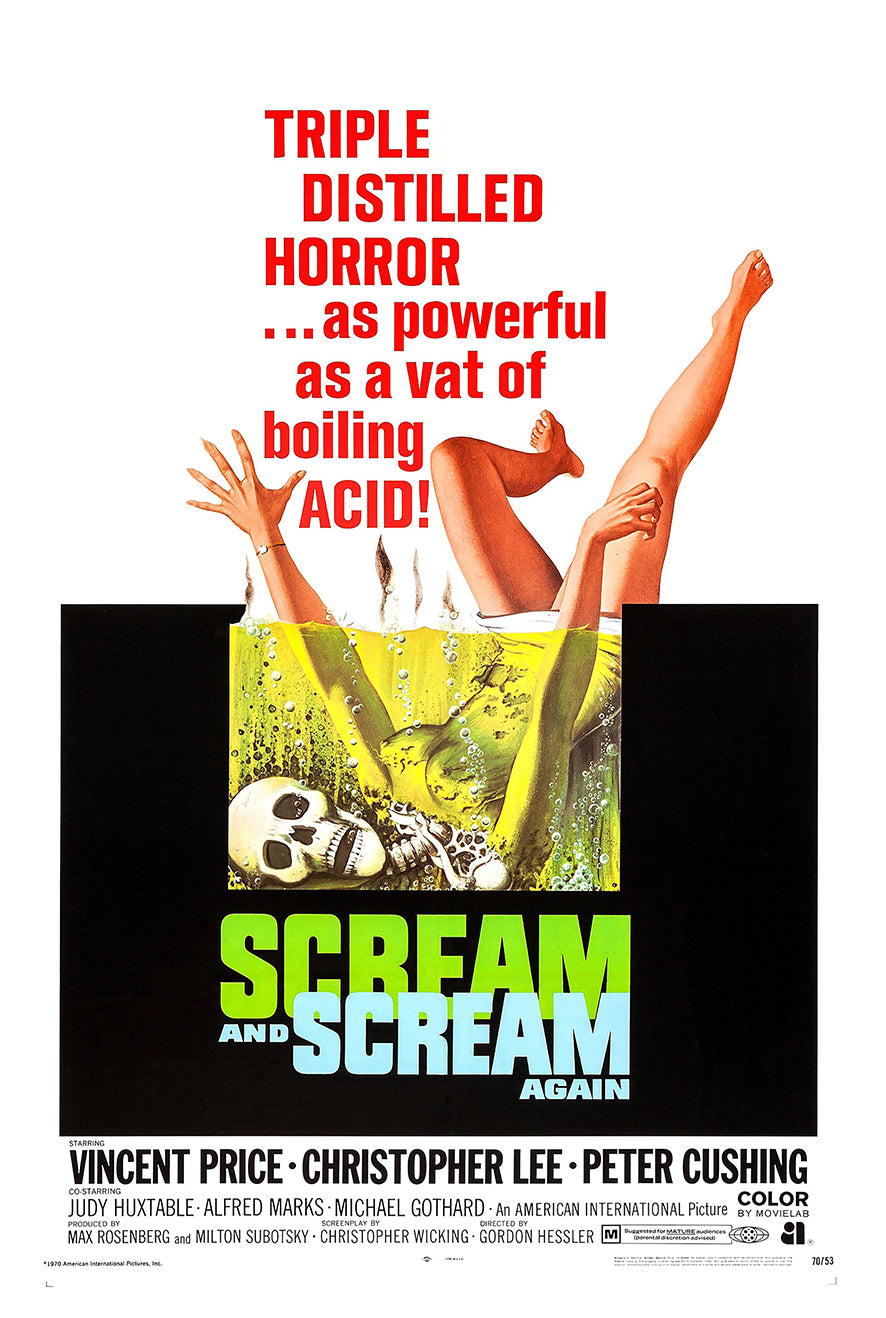 Scream and Scream Again 1970 - US - v1 - Classic Movie Poster