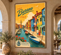 Italy - Burano 1 - Vintage Tourism Travel Poster