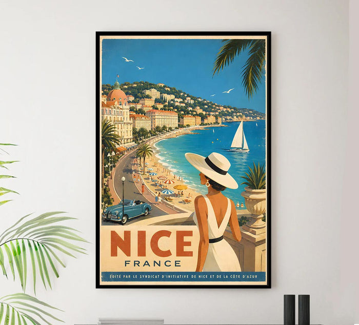 France - Nice - Vintage Tourism Travel Poster