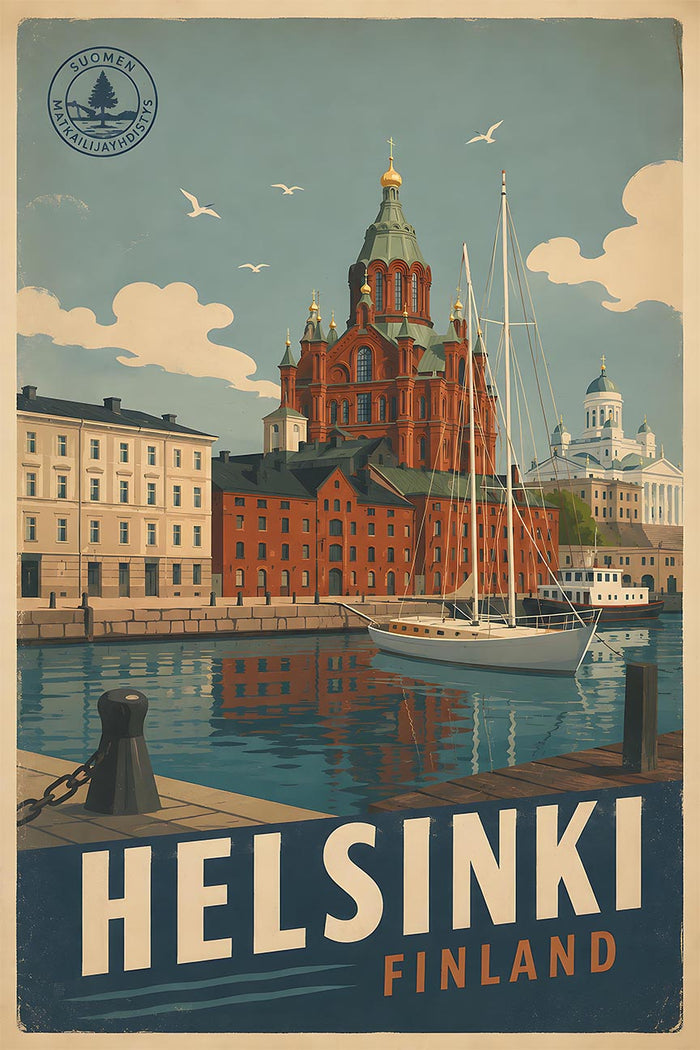 Finland - Helsinki - Vintage Tourism Travel Poster