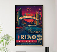Nevada - Reno - Vintage Tourism Travel Poster