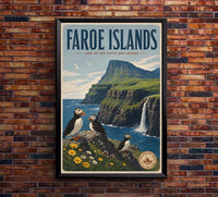 Denmark - Faroe Islands - Vintage Tourism Travel Poster