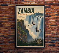 Africa - Zambia - Vintage Tourism Travel Poster