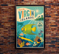 US - Visit the Virgin Islands - Vintage Tourism Travel Poster