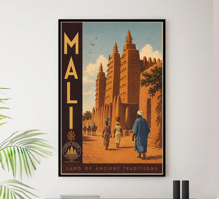 Mali - Africa - Vintage Tourism Travel Poster