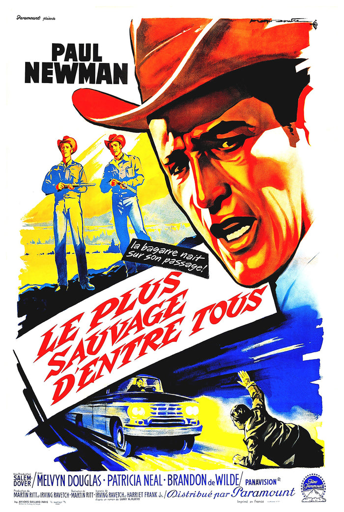 Hud 1963 - Paul Newman - France - Classic Movie Poster