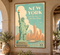 New York - Travel New v3 - Vintage Tourism Travel Poster