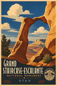 Utah - Grand Staircase-Escalante - Vintage Tourism Travel Poster