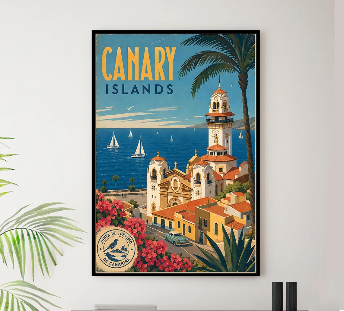 Spain - Canary Islands - Vintage Tourism Travel Poster