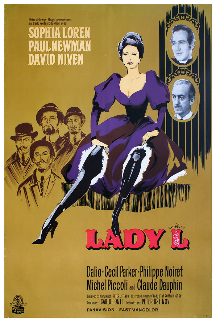 Lady L 1965 - Paul Newman - Denmark - Classic Movie Poster