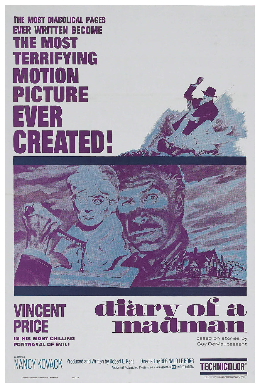Diary of a Madman 1963 - US - v1 - Classic Movie Poster