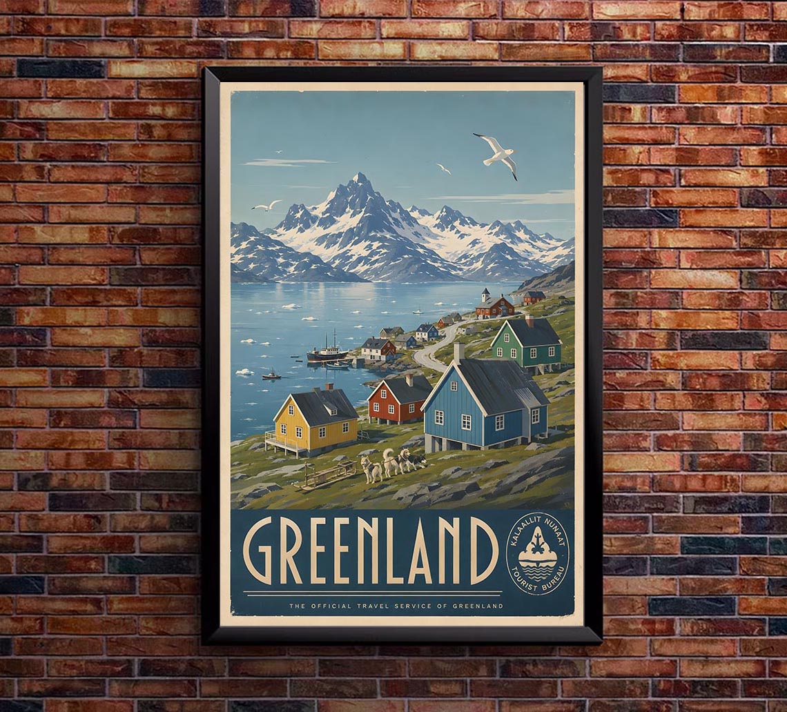 Denmark - Greenland - Vintage Tourism Travel Poster