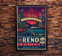 Nevada - Reno - Vintage Tourism Travel Poster