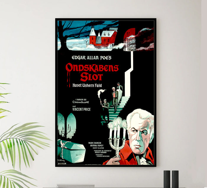 House of Usher 1960 - Denmark - v1 - Classic Movie Poster