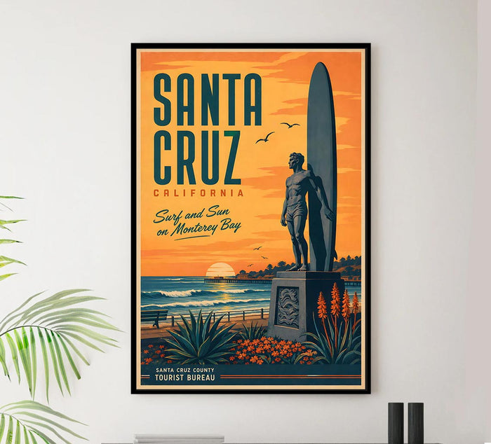 California - Santa Cruz - Vintage Tourism Travel Poster
