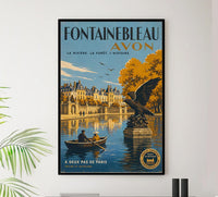 France - Fontainebleau - Vintage Tourism Travel Poster