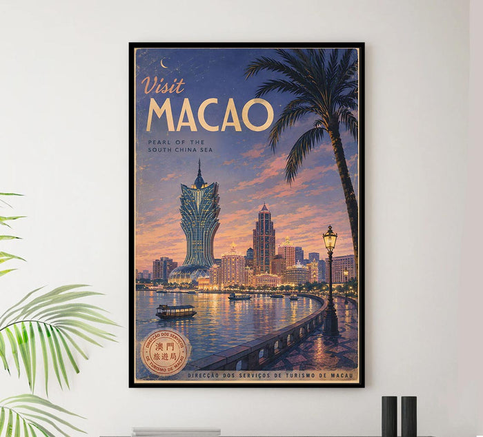 China - Macao - Vintage Tourism Travel Poster