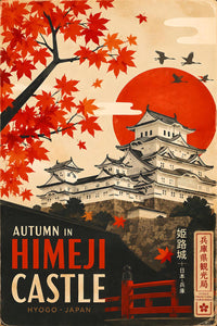 Japan - Himeji Castle v2 - Vintage Tourism Travel Poster