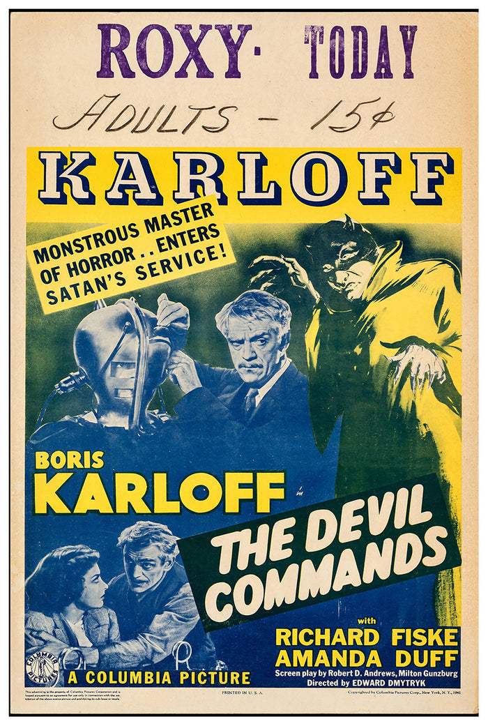 The Devil Commands 1941 - US - v4 - Classic Movie Poster