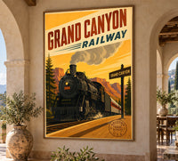 US - Grand Canyon Railway - Tourism - v1 - Vintage Travel Poster