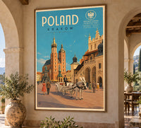 Poland - Krakow - Vintage Tourism Travel Poster