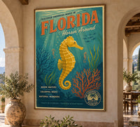 Florida - Horsina Round - Vintage Tourism Travel Poster