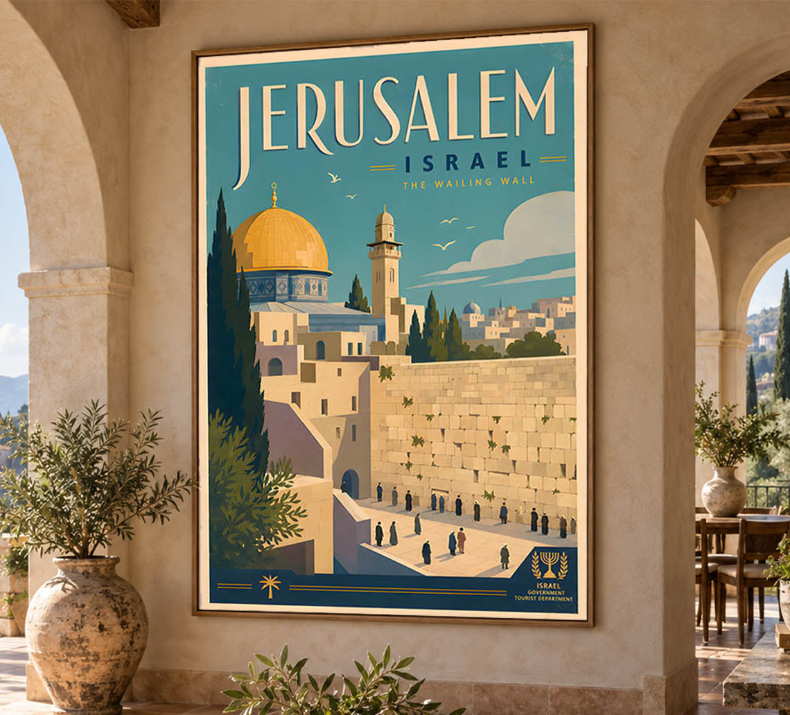 Israel - Jerusalem v2 - Vintage Tourism Travel Poster