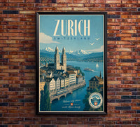 Switzerland - Zurich - Vintage Tourism Travel Poster