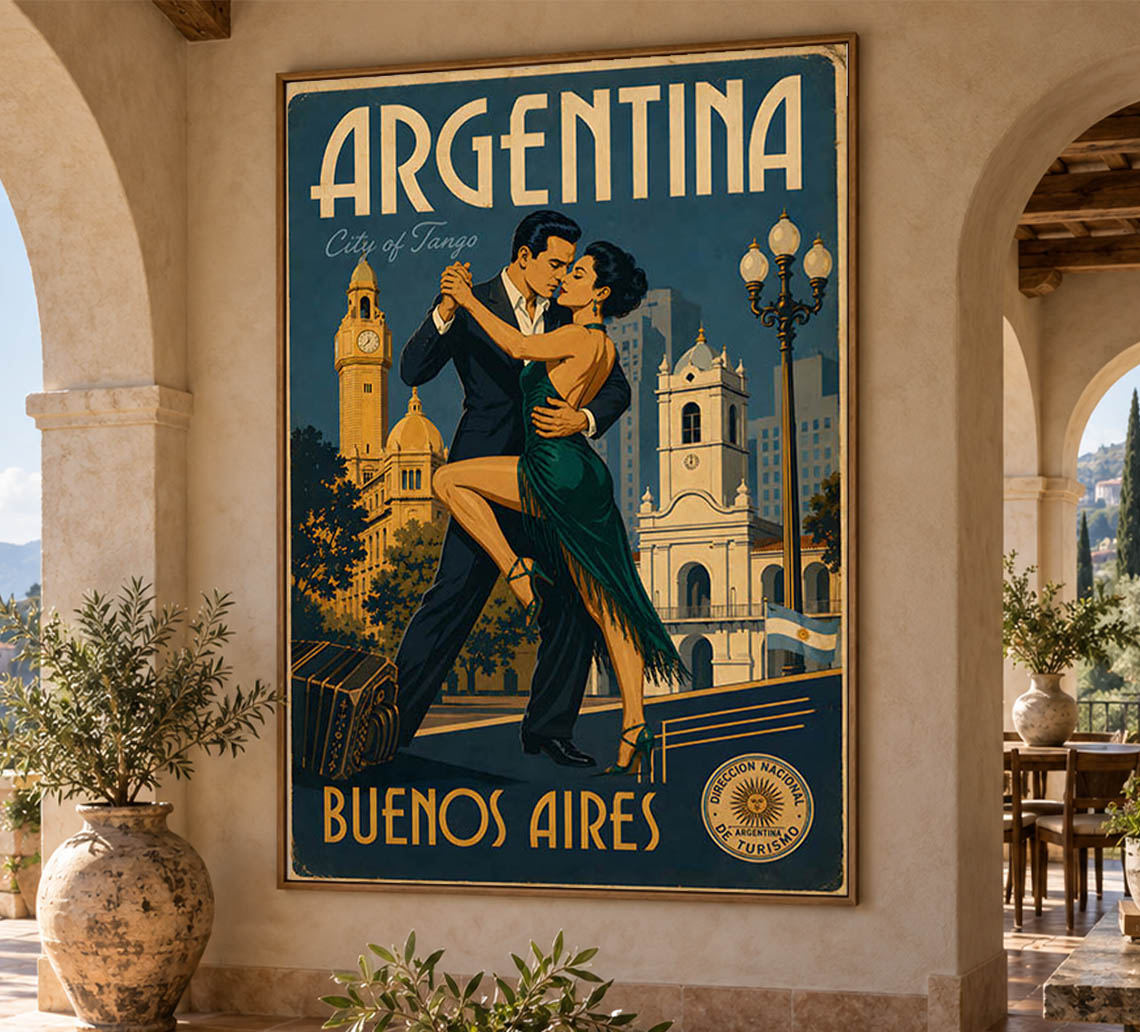 Argentina - Buenos Aires - Vintage Tourism Travel Poster