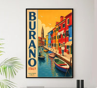 Italy - Burano - Vintage Tourism Travel Poster