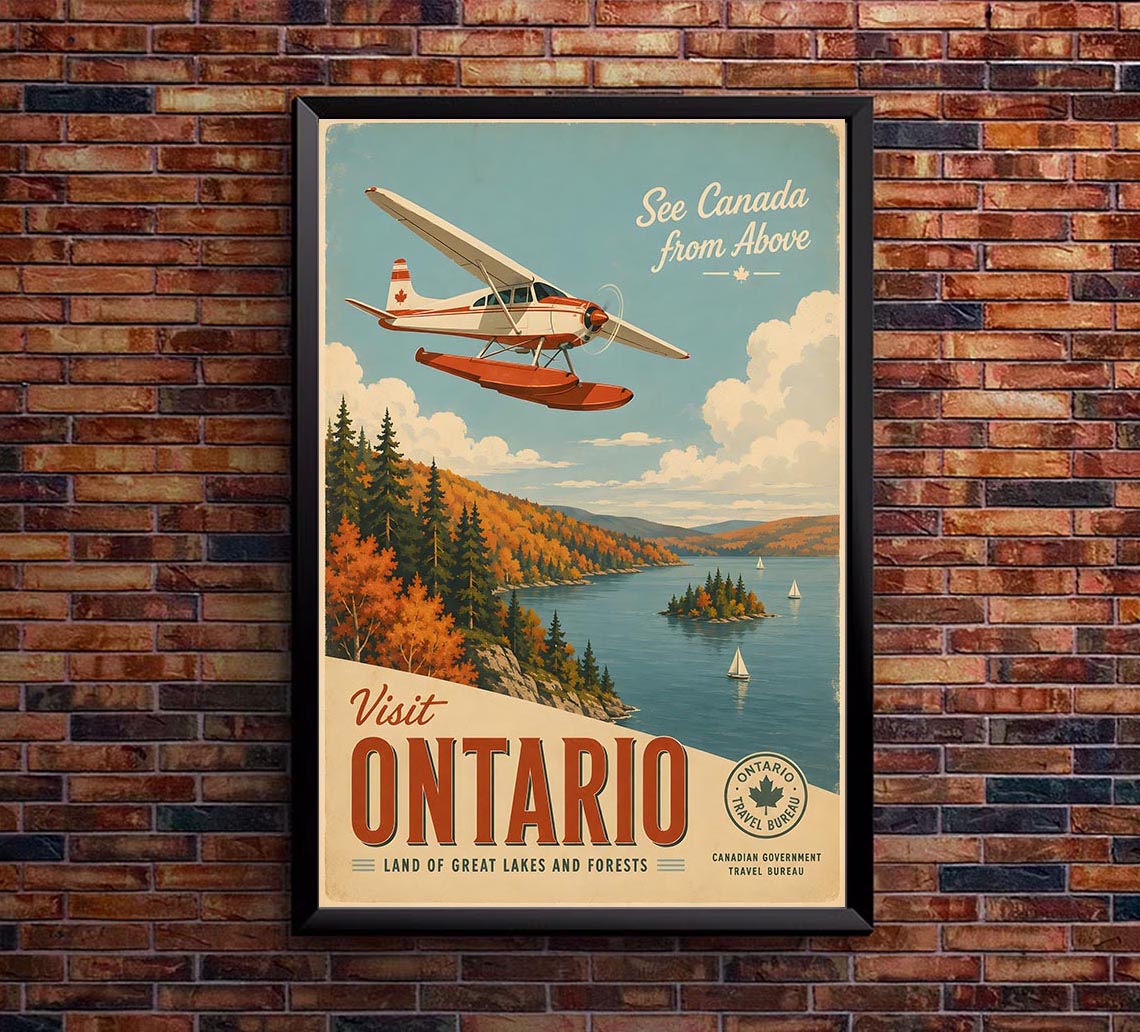 Canada - Visit To Ontario - Vintage Tourism Travel Poster