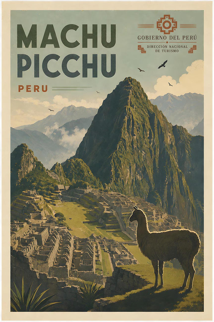 Peru - Machu Picchu - Vintage Tourism Travel Poster