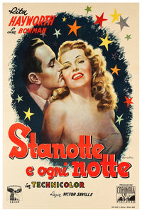 Tonight and Every Night 1945 - Rita Hayworth - Italy 2 - Classic Movie Poster