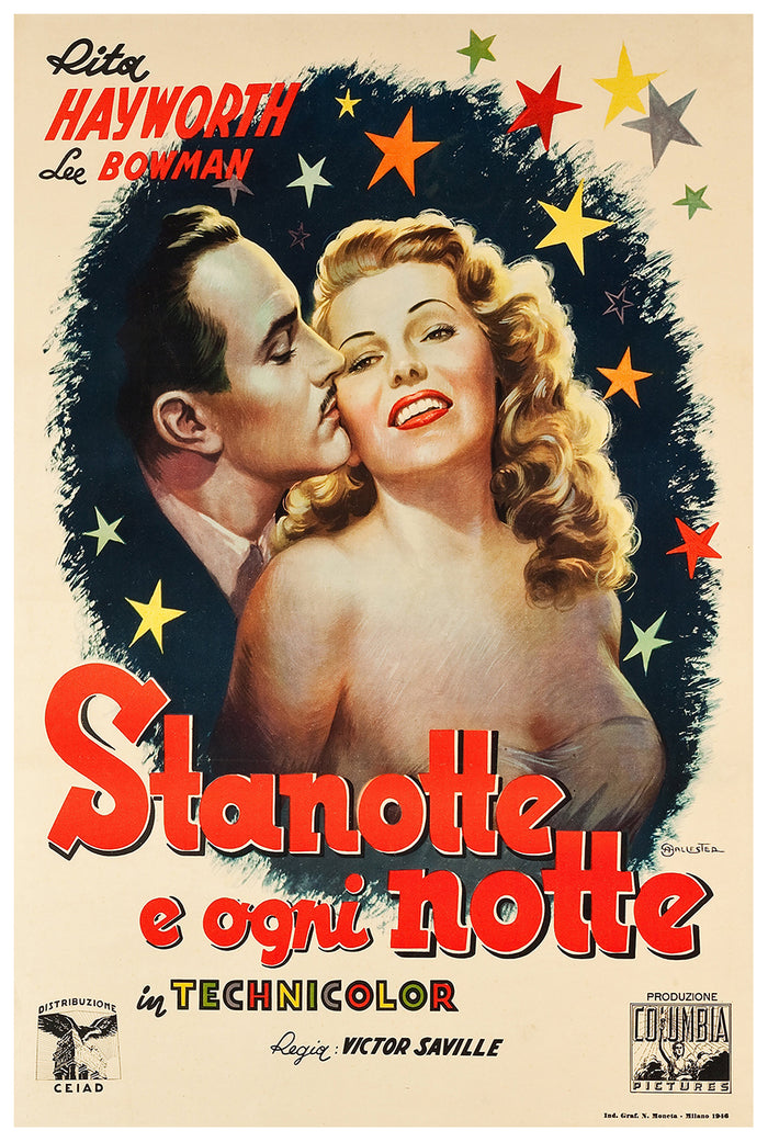 Tonight and Every Night 1945 - Rita Hayworth - Italy 2 - Classic Movie Poster