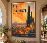 France - Aix-en-Provence - Vintage Tourism Travel Poster