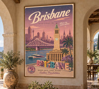 Australia - Brisbane - Vintage Tourism Travel Poster