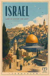 Israel - Temple Mount - Tourism - v1 - Vintage Travel Poster