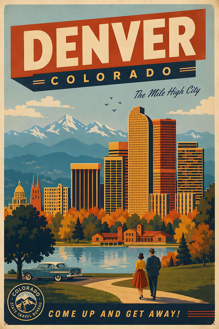 Colorado - Denver - Vintage Tourism Travel Poster