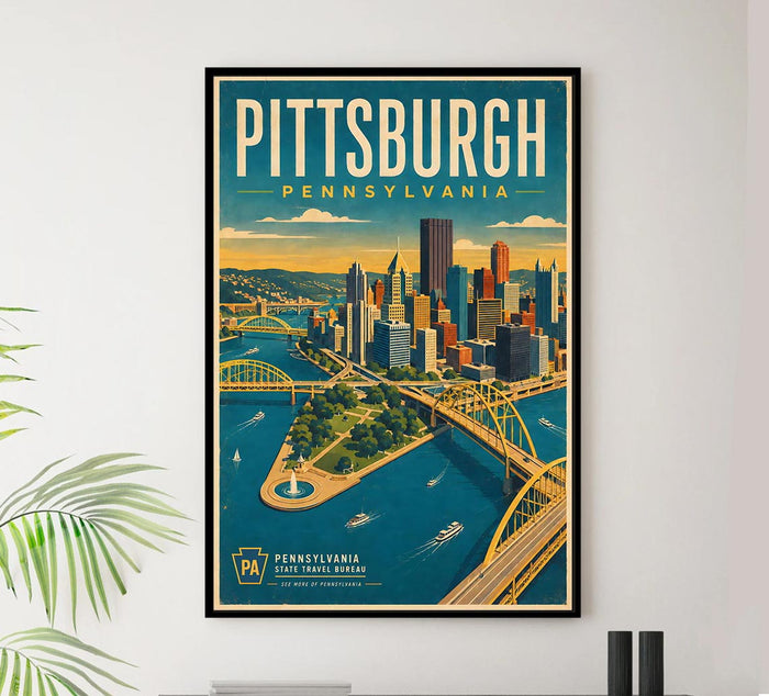 Pennsylvania - Pittsburgh - Vintage Tourism Travel Poster