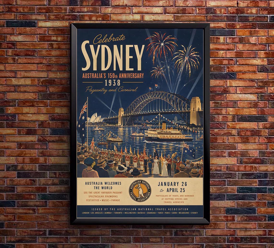 Australia - Sydney 1938 - Vintage Tourism Travel Poster