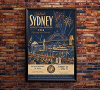 Australia - Sydney 1938 - Vintage Tourism Travel Poster
