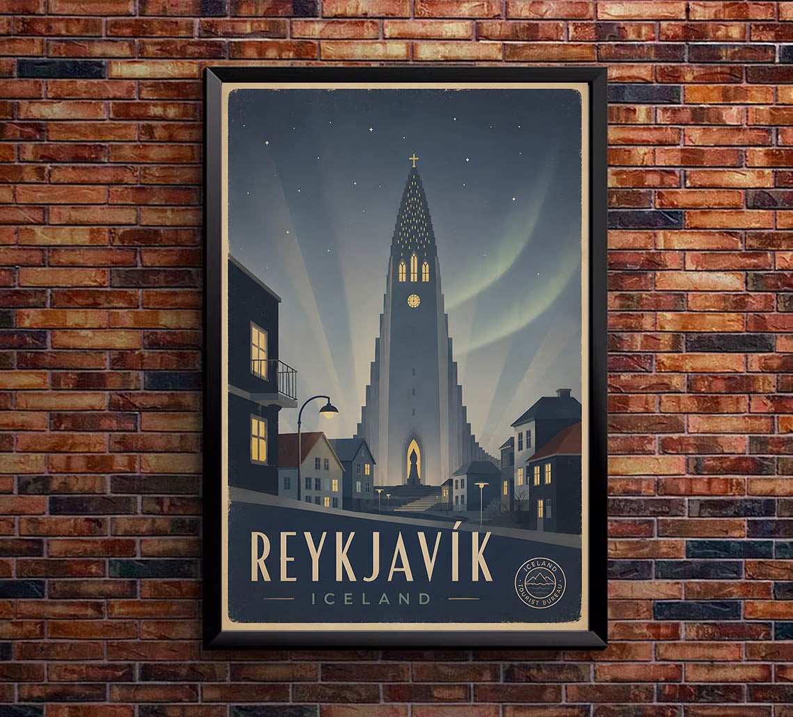 Iceland - Tourism - v1 - Vintage Travel Poster