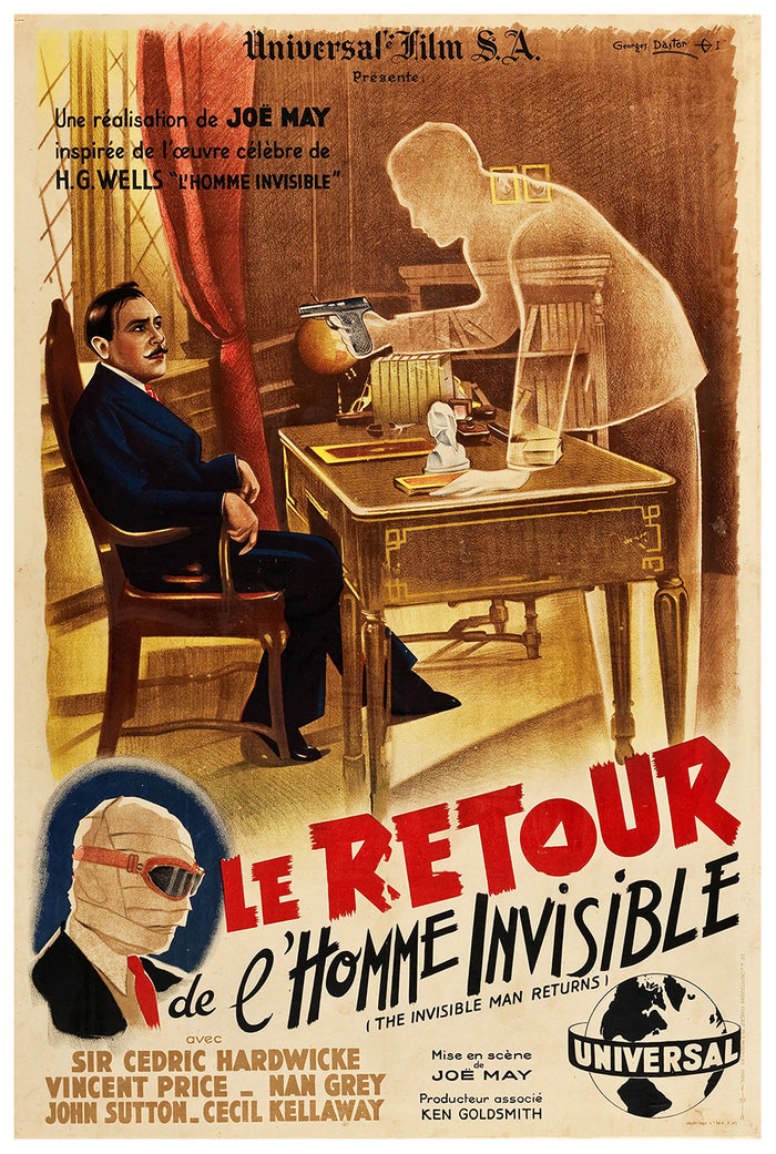 The Invisible Man Returns 1940 - France - v3 - Classic Movie Poster