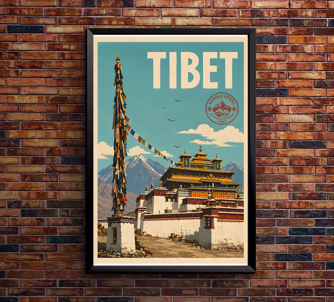 Tibet - Tourism - v1 - Vintage Travel Poster