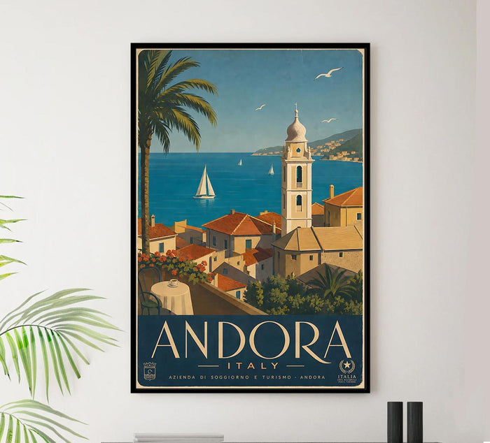 Italy - Andora - Vintage Tourism Travel Poster