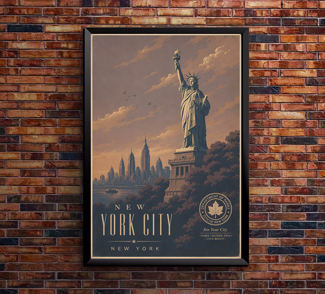 New York City - Tourism - v1 - Vintage Travel Poster